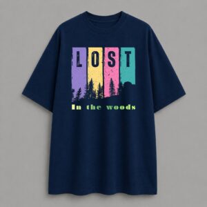 Lost in the Woods - Oversized Tee - Navy Blue