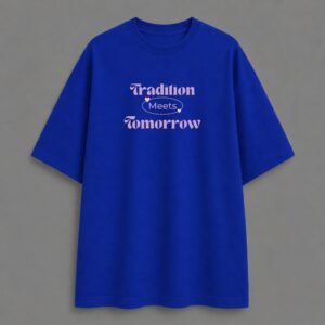 Tradition Meets Tomorrow - Oversized Tee - Royal Blue