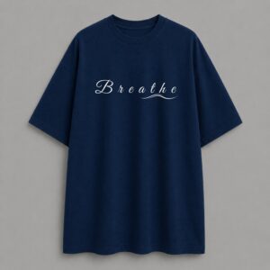Breathe - Oversized Tee - Navy Blue