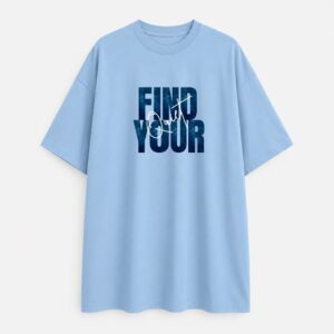 Find Your Quiet - Oversized Tee - Baby Blue