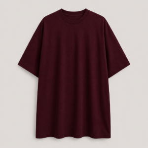 Plain Oversized Tee - Burgundy