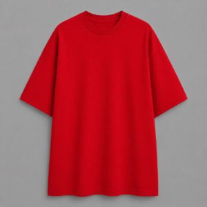 Plain Oversized Tee - Red