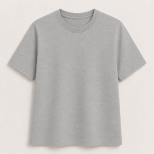 Plain Regular Tee – Women's – Melange Grey