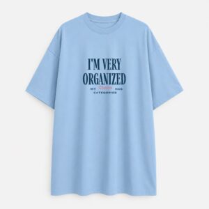 Organized Chaos - Oversized Tee - Baby Blue