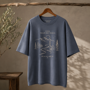 Find Your Way Back — Oversized Tee — Steel Grey